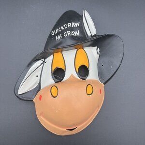 Very Rare Vintage Early 1960s Hanna Barbera Quick Draw McGraw Halloween Mask